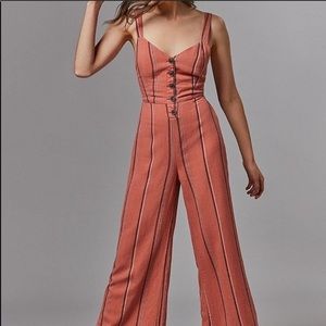 ORANGE STRIPED URBAN OUTFITTERS JUMPSUIT